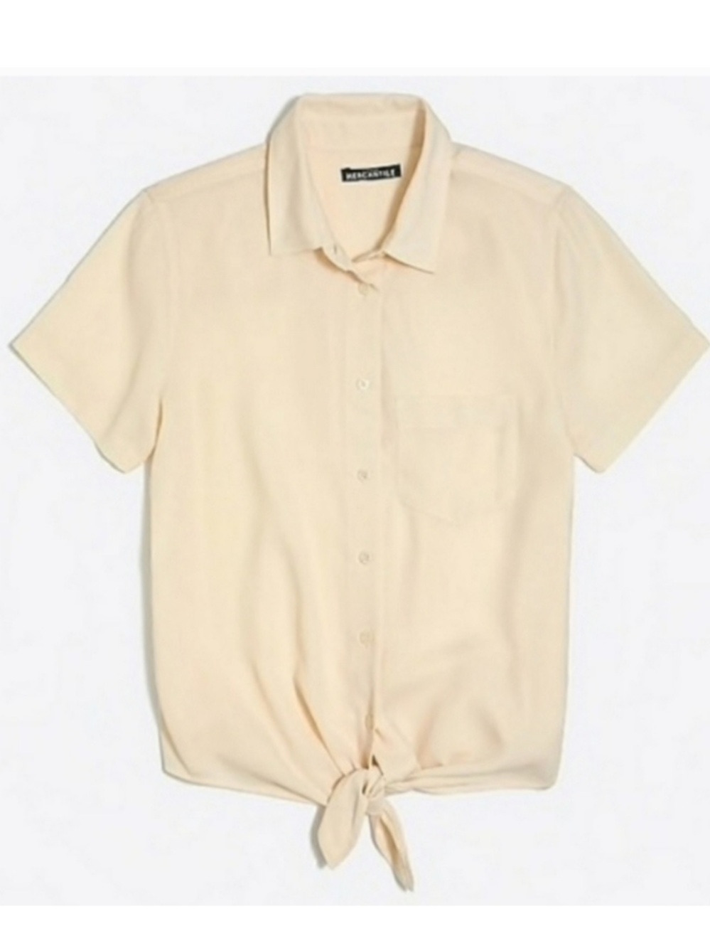 J. Crew Mercantile Cream Button-Up Tie-Front Blouse- Size XXL